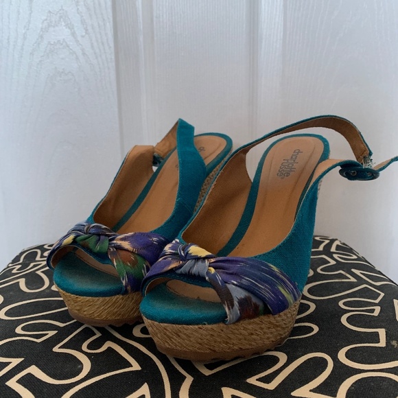 Charlotte Russe - Blue Wedges - Picture 1 of 5